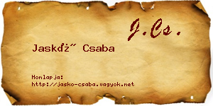 Jaskó Csaba névjegykártya