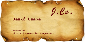 Jaskó Csaba névjegykártya